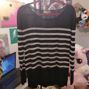 Olive & Oak - Navy Blue & White Striped Sweater